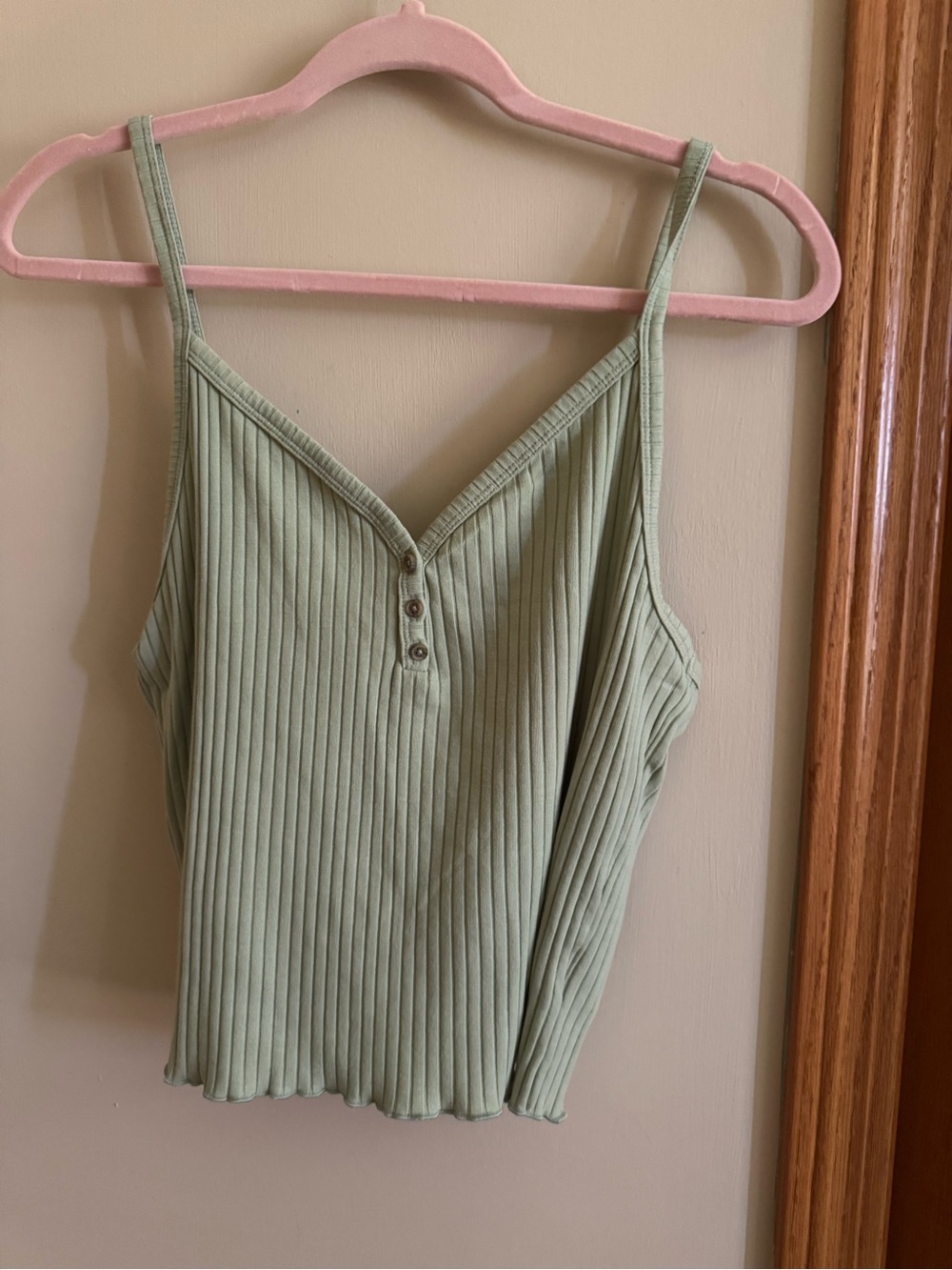American Eagle Outfitters Olive Green Ribbed Tank Top